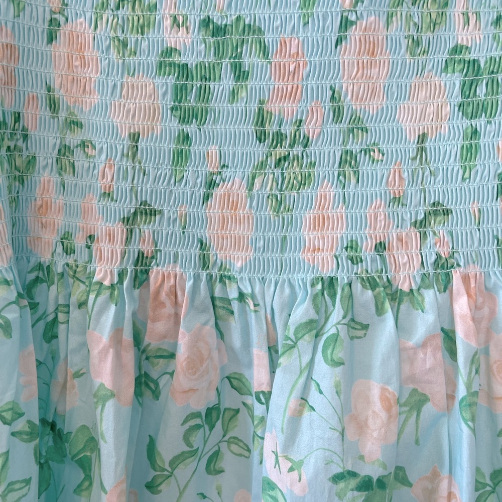 NWT Hill House Athena Nap Mini Dress in Blue w/Pink & Green Floral - Small - Picture 8 of 11